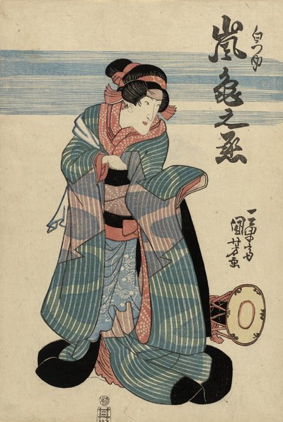 Schauspieler Arashi Kamenojo II als Shiratsuyu, ca. 1840 von Utagawa Kuniyoshi